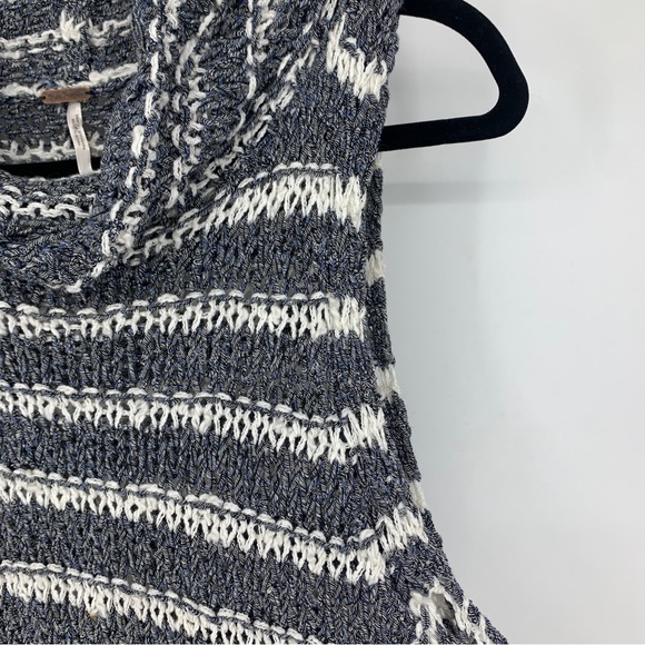 Free People Womens Small Folksong Midnight Striped Fringe Tunic OB475300 - Picture 8 of 12